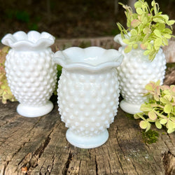Vintage milk glass vases 