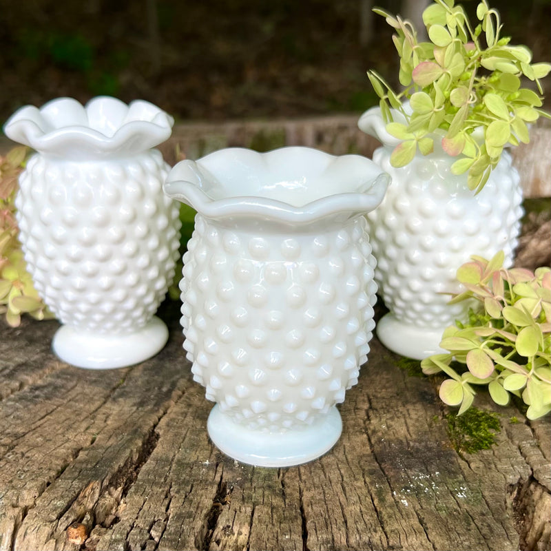 Vintage milk glass vases 