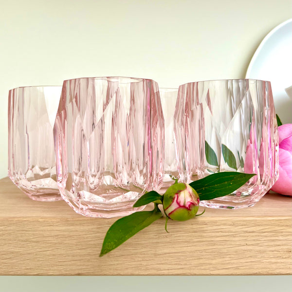 Outdoor Acrylic Glasses in Pink Set of 4