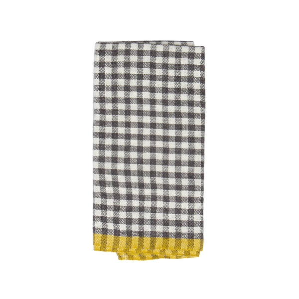 Gingham linen tea towel