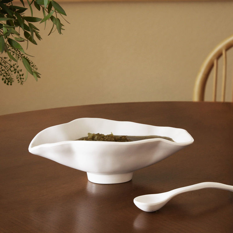 Nube Melamine Small Oval Serving Bowl with Spoon