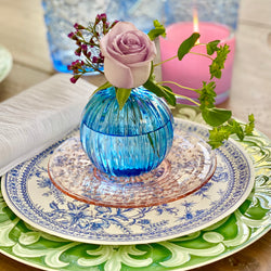 Blue and white toile paper plates 