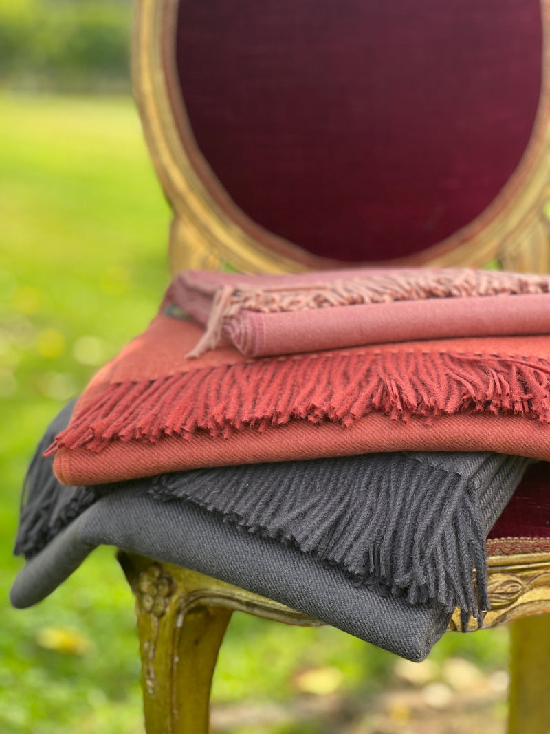 Baby Alpaca Throw in Orange Ginger by Shupaca