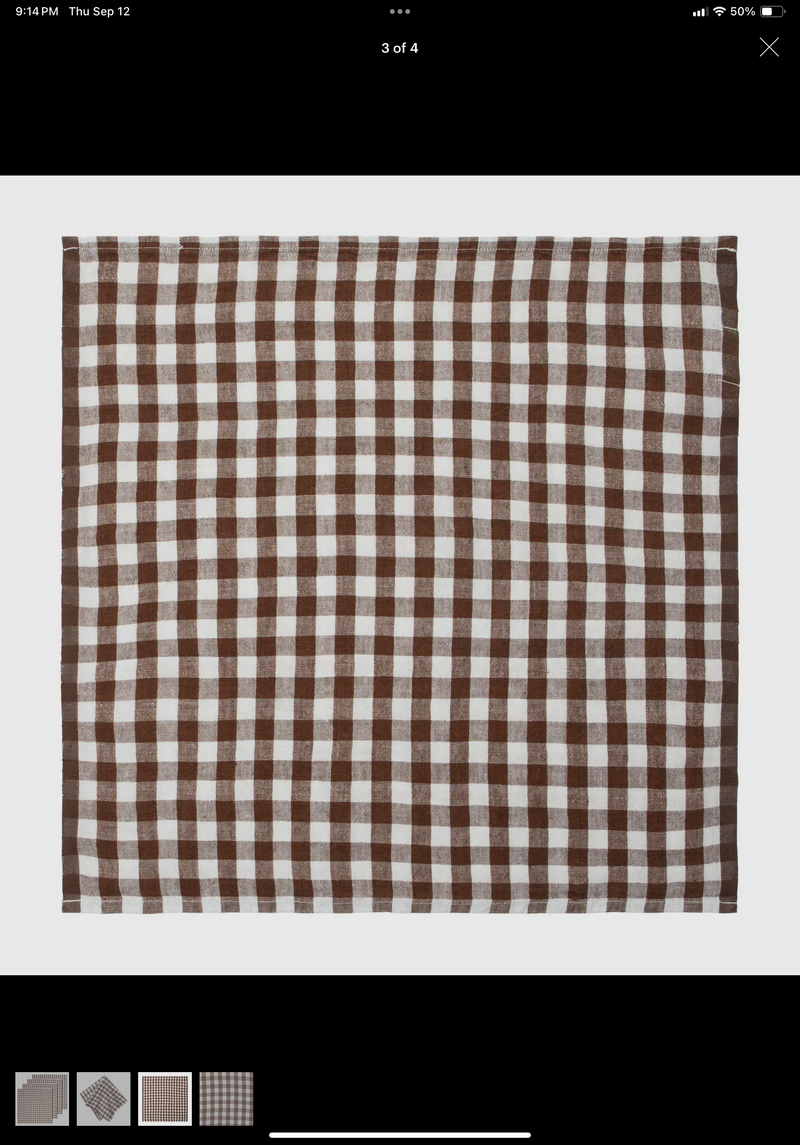 Belgian linen napkins in Brown 