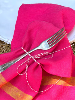 Stonewashed linen napkins in pink by caravan home