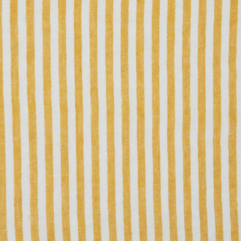 Belgian Linen Napkins in Mustard Yellow Stripe Set of 4 by Caravan