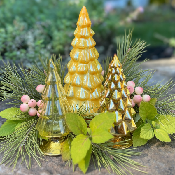 Glass hue trees in yellow 