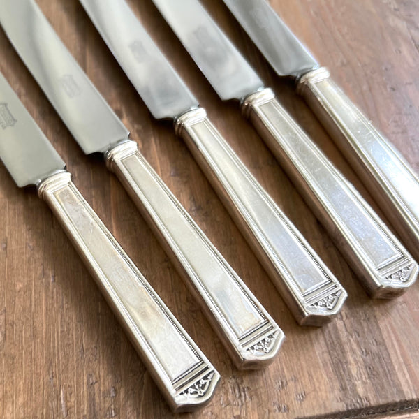 Vintage Silver Dinner Knives 5 piece set