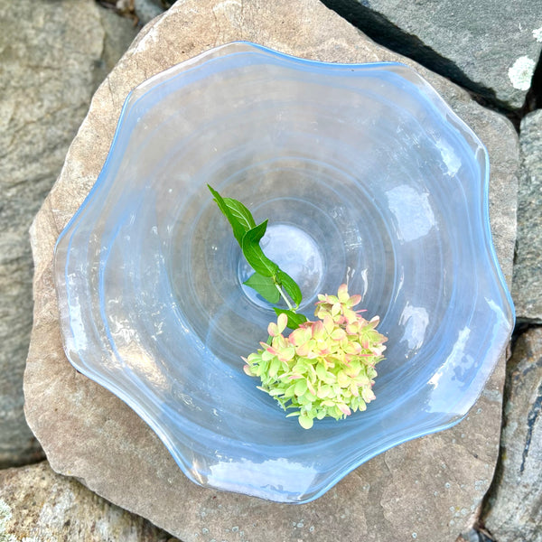 Blue Alabaster Glass Bowl 2 Sizes