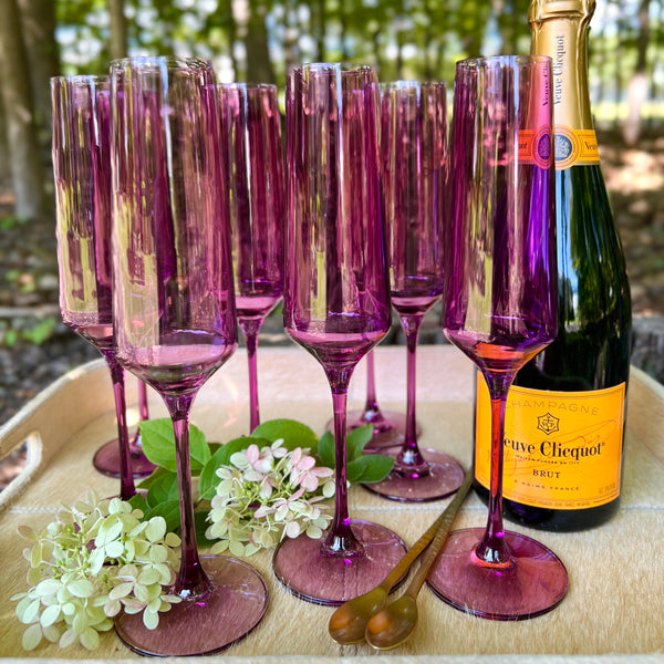 Purple champagne glasses 