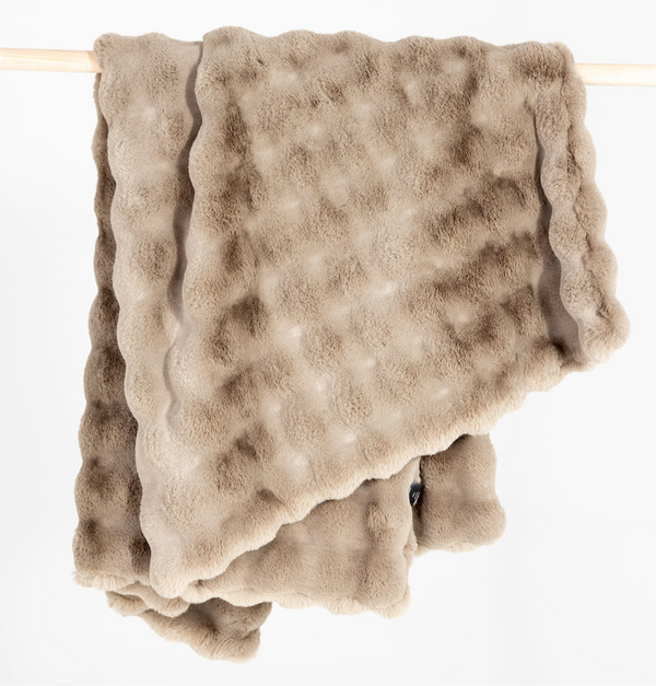 Faux fur throw blanket in Brown
