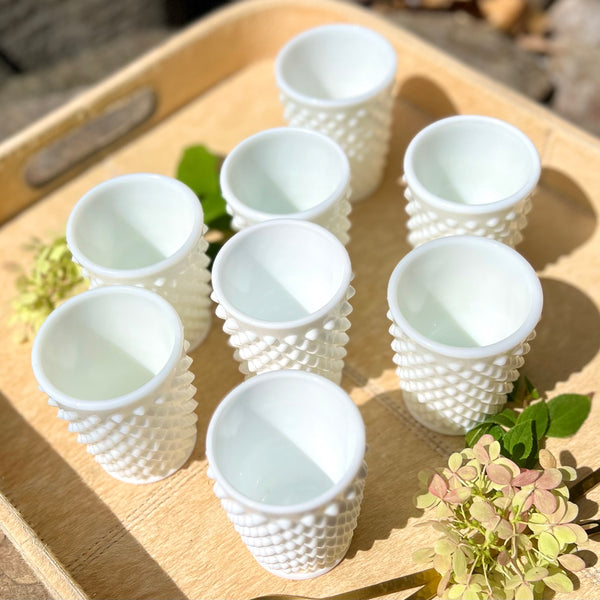 Vintage hobnail glassware