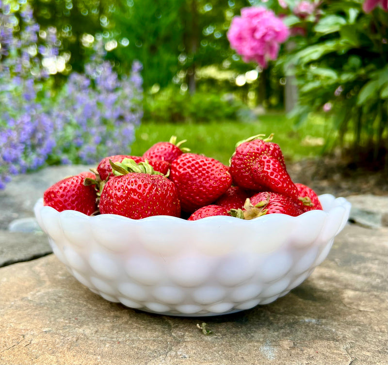 Vintage Bubble Glass Serving Bowl