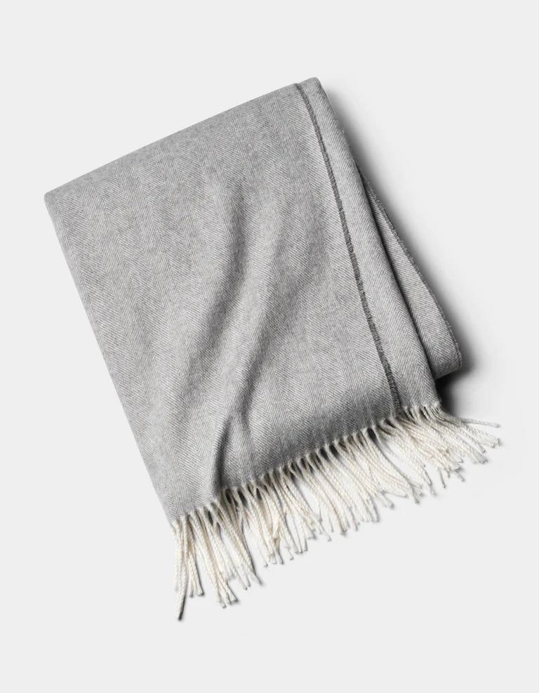 Bamboo Herringbone Throw Blanket available in multiple colors