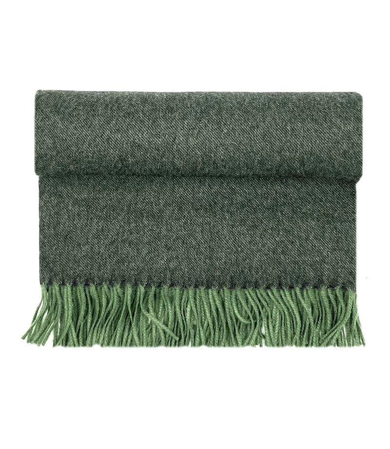 100% baby alpaca throw in green 