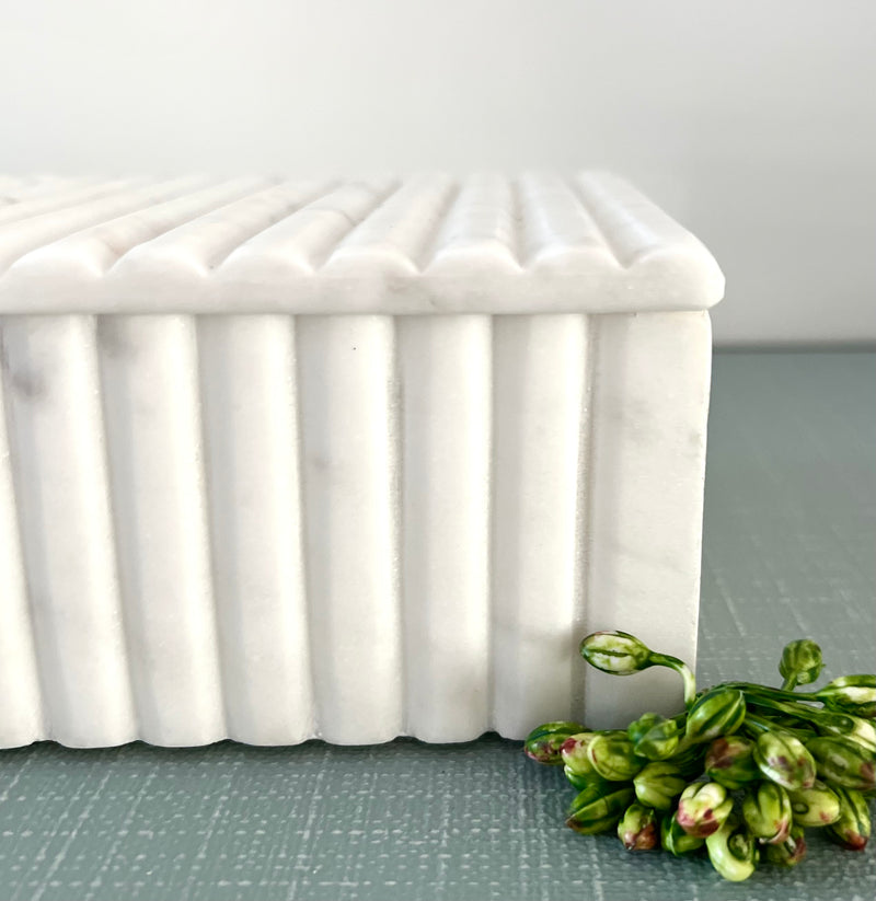 Marble Box with Fluted Edges