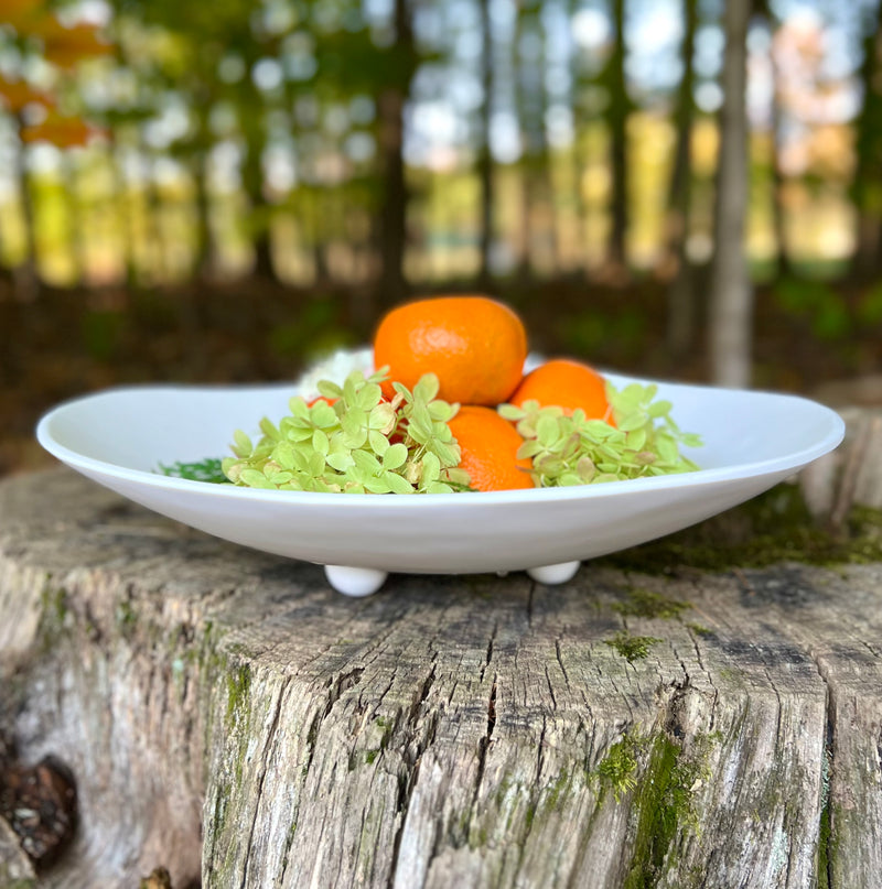 White melamine serving bowl 