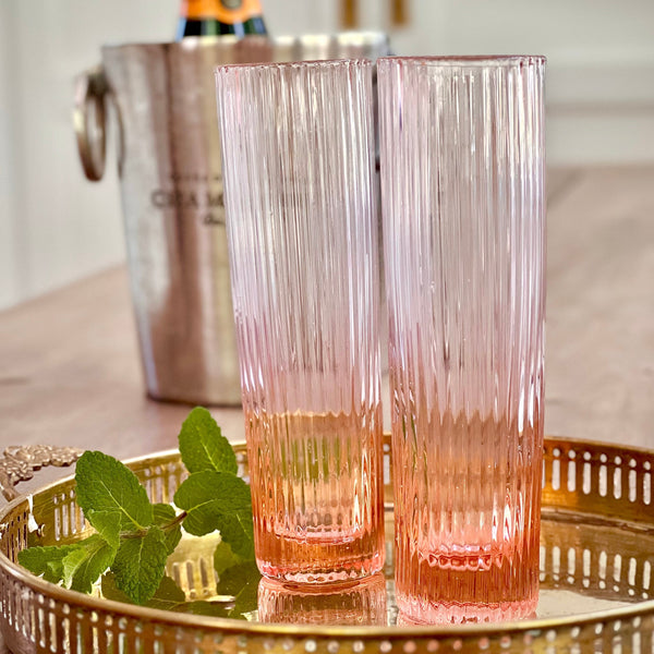 Pink champagne glasses