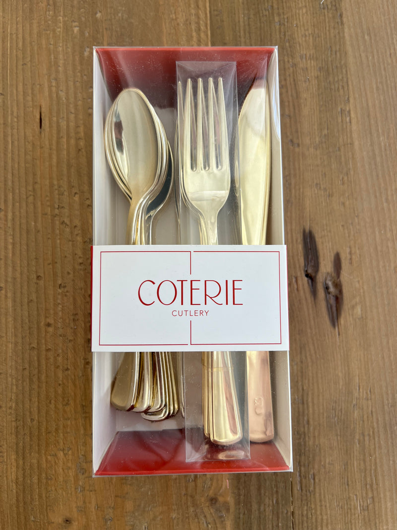 Gold Disposable Cutlery by Coterie