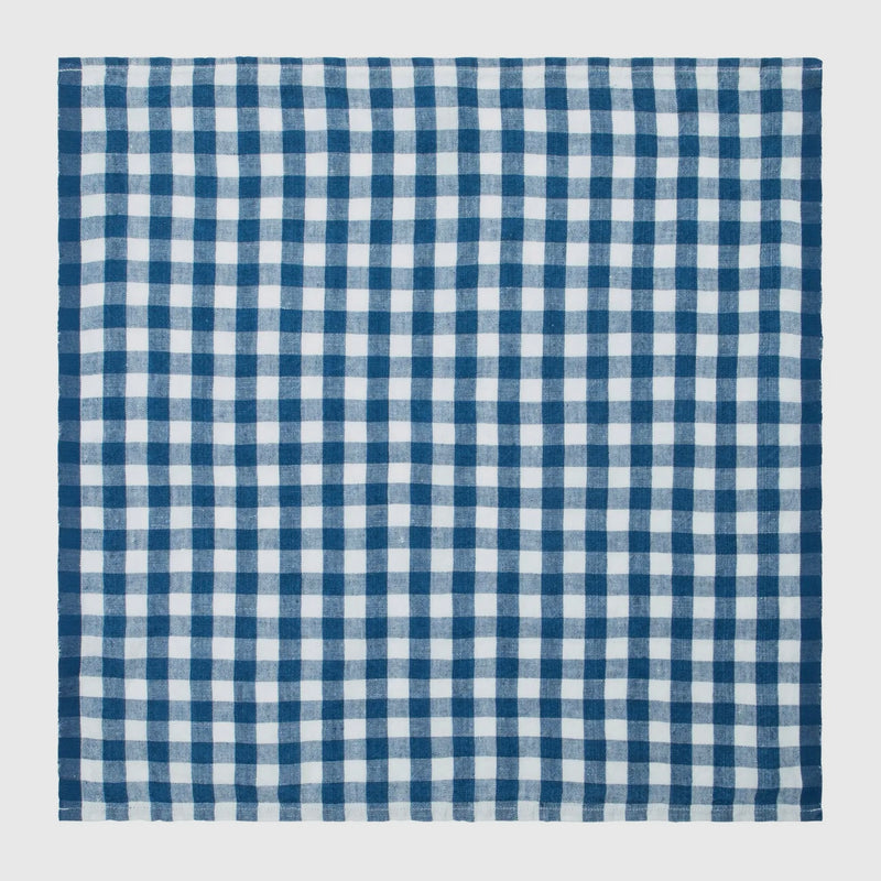 Belgian Linen Napkins in Blueberry Plaid Set of 4 Almost Gone!