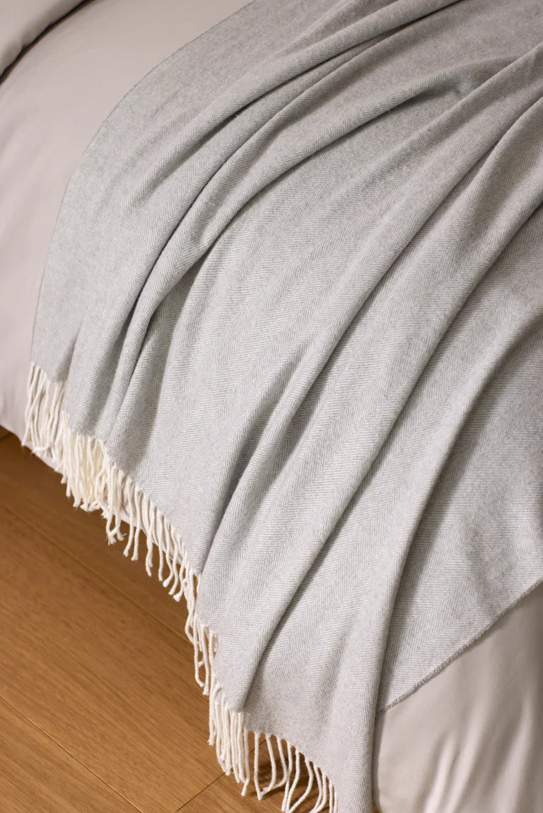 Bamboo Herringbone Throw Blanket available in multiple colors
