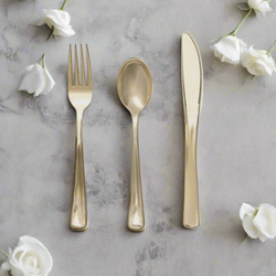 Gold disposable silverware