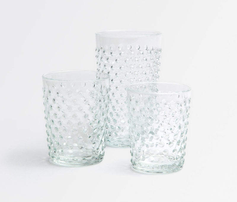 Clear Hobnail Glass Tumblers Set of 6