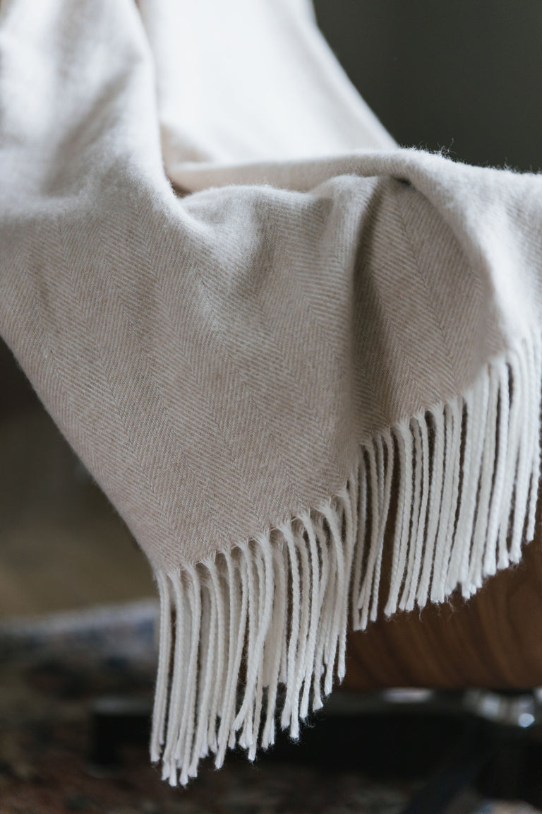 Bamboo Herringbone Throw Blanket available in multiple colors