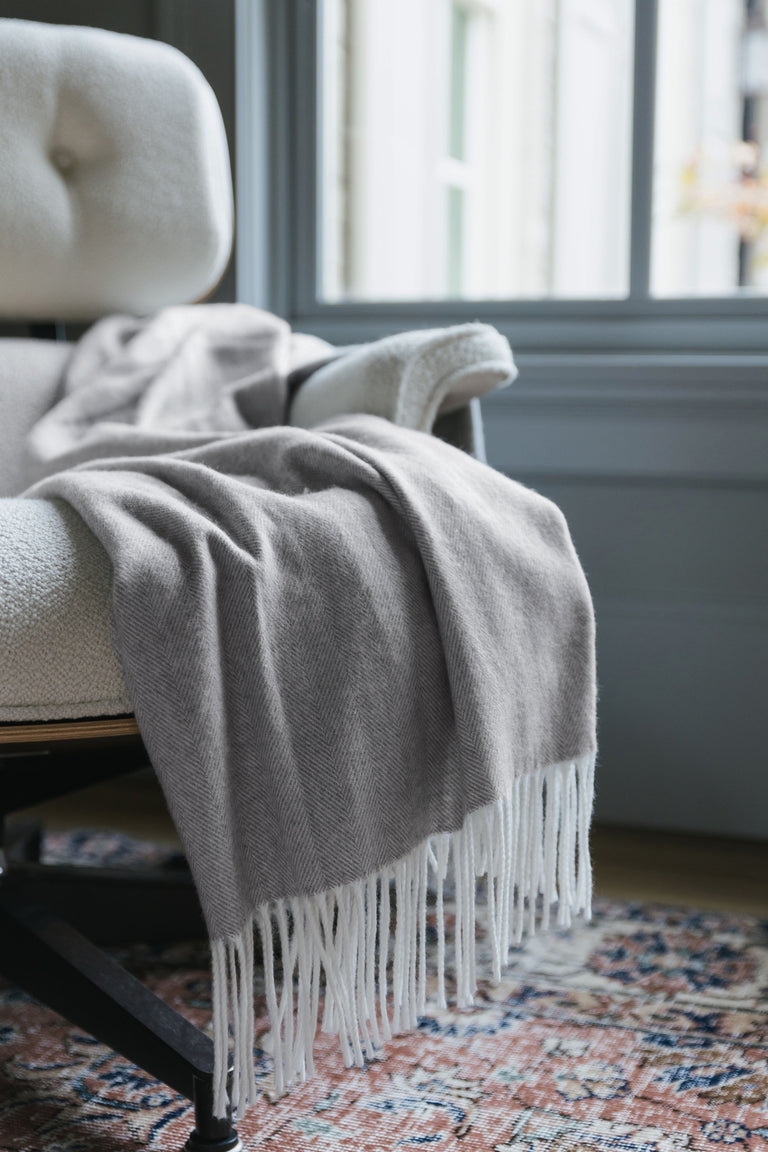 Bamboo Herringbone Throw Blanket available in multiple colors