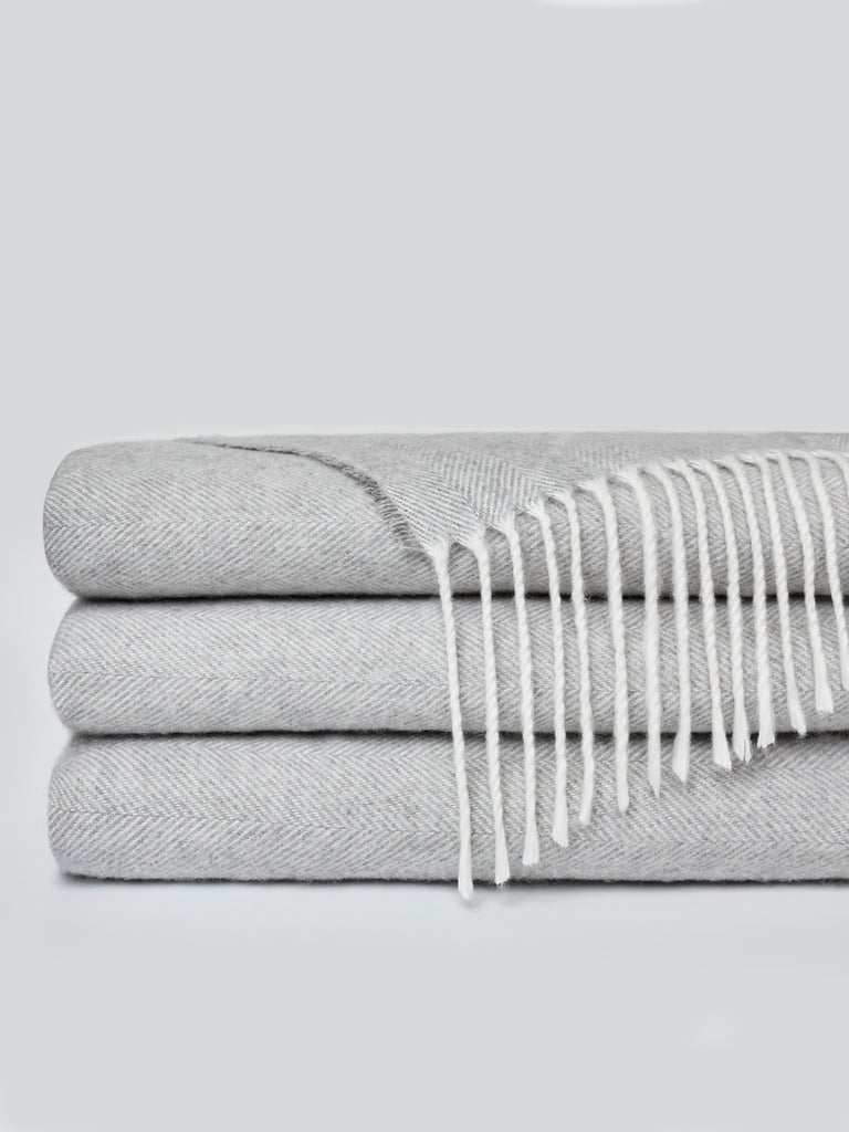 Bamboo Herringbone Throw Blanket available in multiple colors