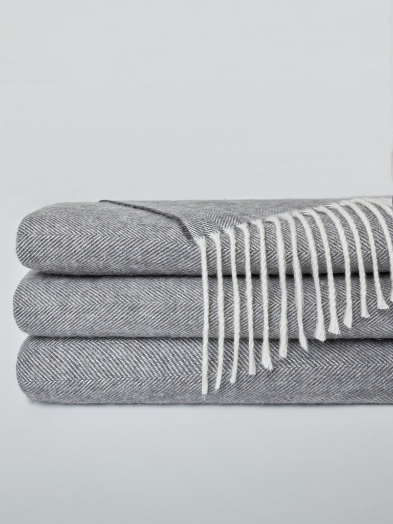 Bamboo Herringbone Throw Blanket available in multiple colors