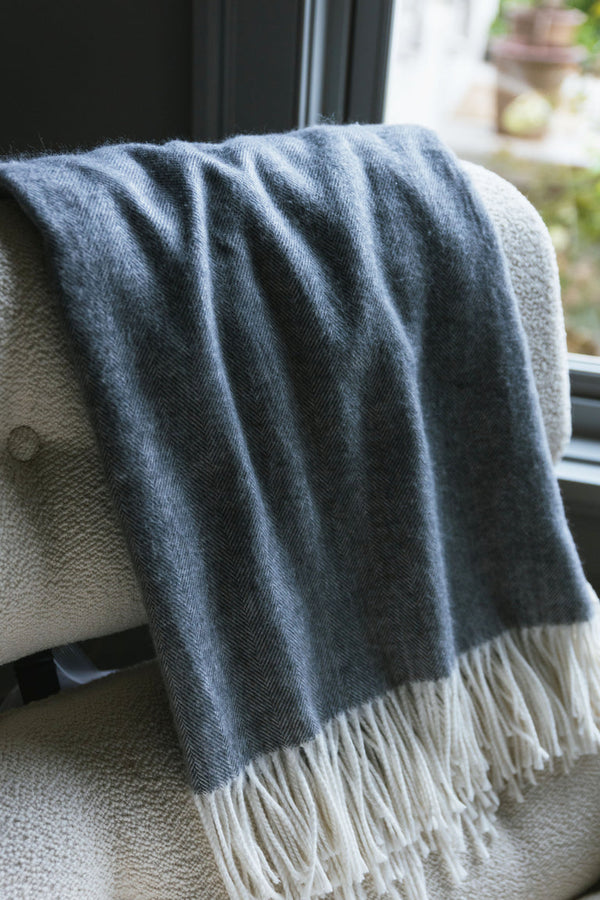 Bamboo Herringbone Throw Blanket available in multiple colors