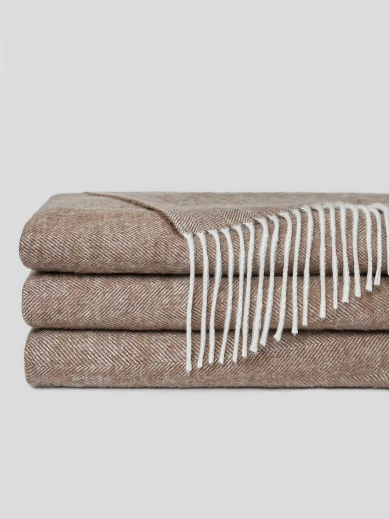 Bamboo Herringbone Throw Blanket available in multiple colors