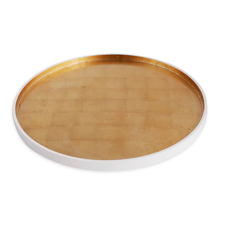 Indochine Round Lacquered Gold Tray