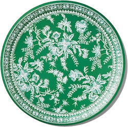 Emerald Green French Toile Paper Dinner Plates