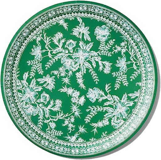 Green toile paper plates by coterie 