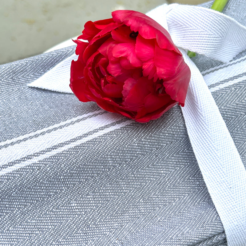 50% Off! Summertime Herringbone Cloth Tea Towel Napkins in Classic Gray — set of 4