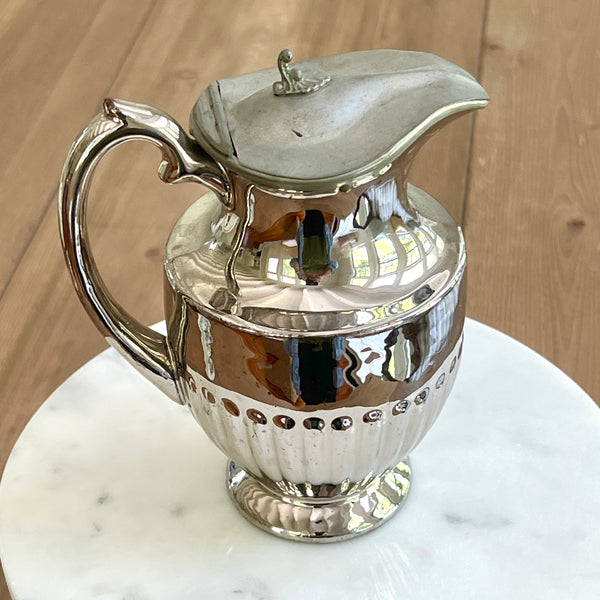 A Steal! Vintage Insulated Coffee Tea Handled Silver Carafe Made in England