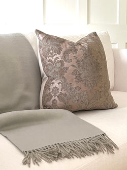 Lexington Soft Lavender and Silver Sage Cut Chenille Reversible Designer Square Pillow by Dovecote Home