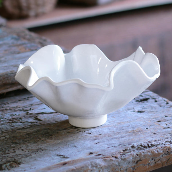 Luminous white melamine small Vida Bloom Bowl by Beatriz Ball.
