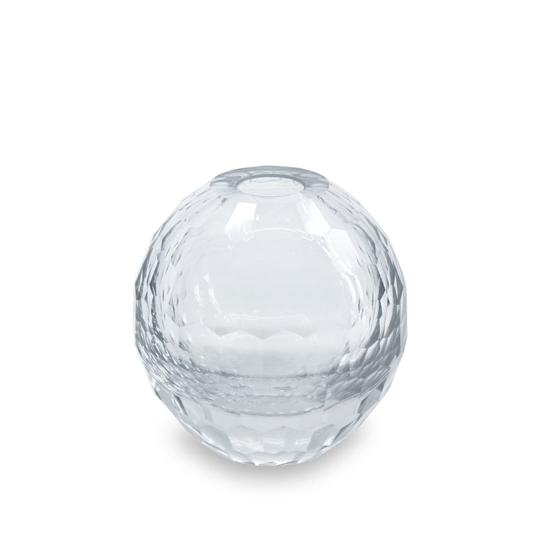 Brilliant Faceted Round Glass Bud Vase by Beatriz Ball