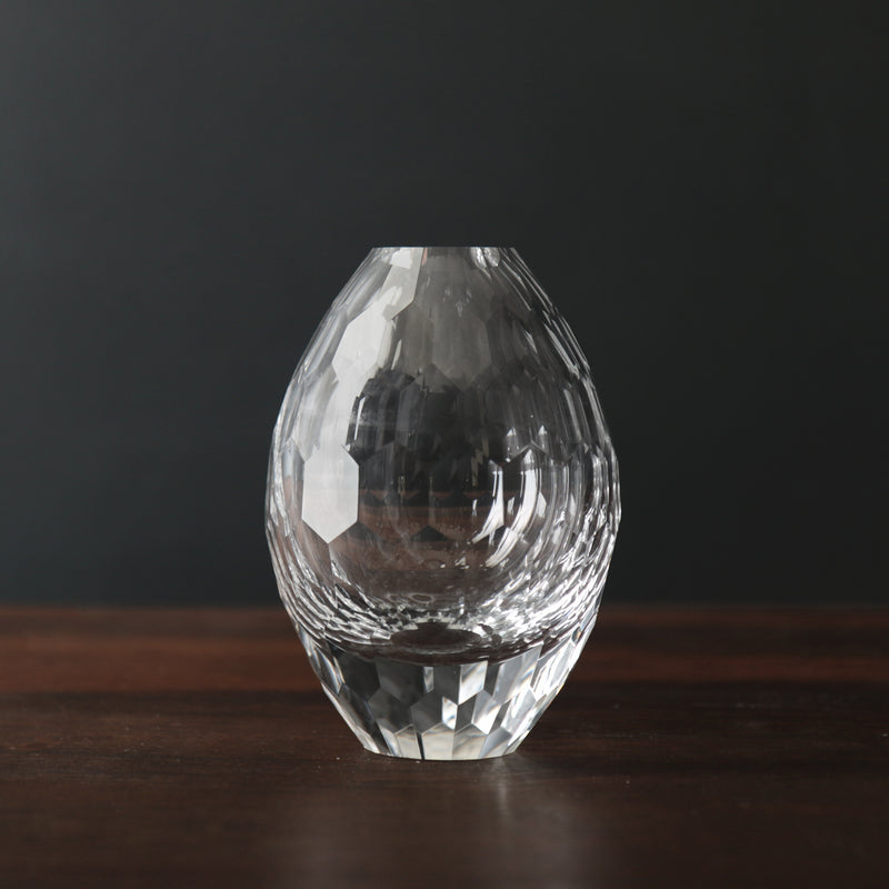 Brilliant Faceted Teardrop Glass Bud Vase by Beatriz Ball