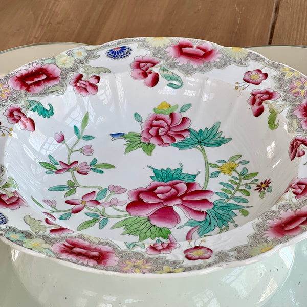Antique Rare Find Highly Collectible Georgian Hicks and Meigh Ironstone Floral No. 8 Bowl