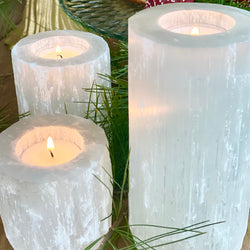 Selenite candle holders 