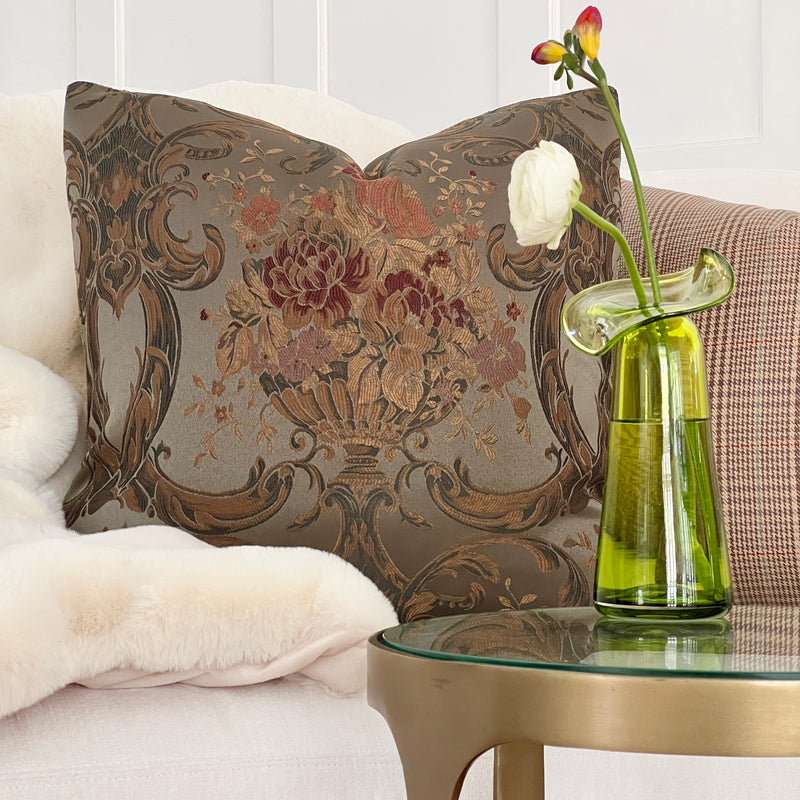 Versailles Floral Bouquet Reversible Designer Pillow by Dovecote Home