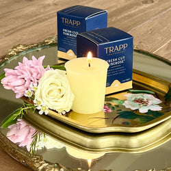 Fresh cut tuberose votive candle, trapp private garden votive candle, Fresh cut tuberose boxed votive candle