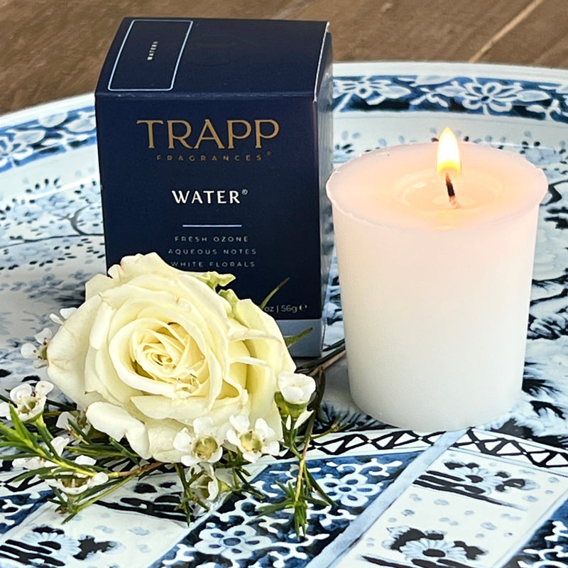 Water scent votive candle by Trapp Private Gardens, boxed Water votive candle by Trapp