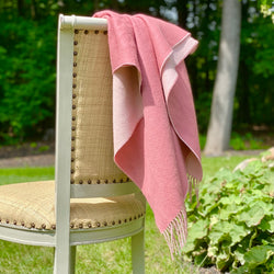 pink baby alpaca throw