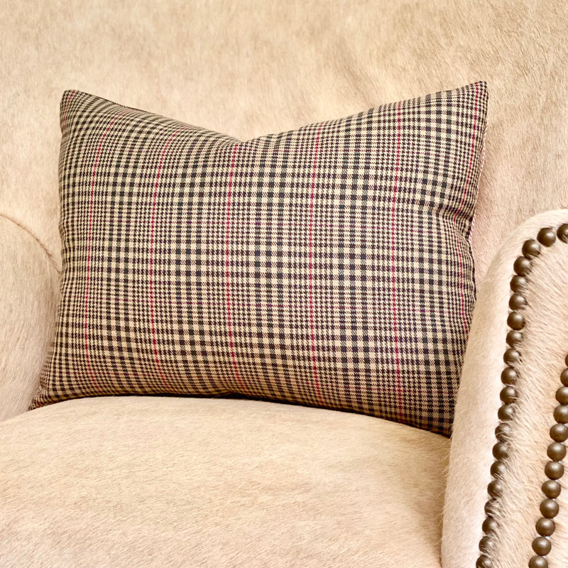 Brummell Glen Plaid Chair Lumbar Designer Reversible Pillow by Dovecote Home