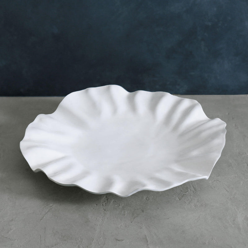 Vida Large Lustrous White Melamine Wavy Bloom Platter by Beatriz Ball